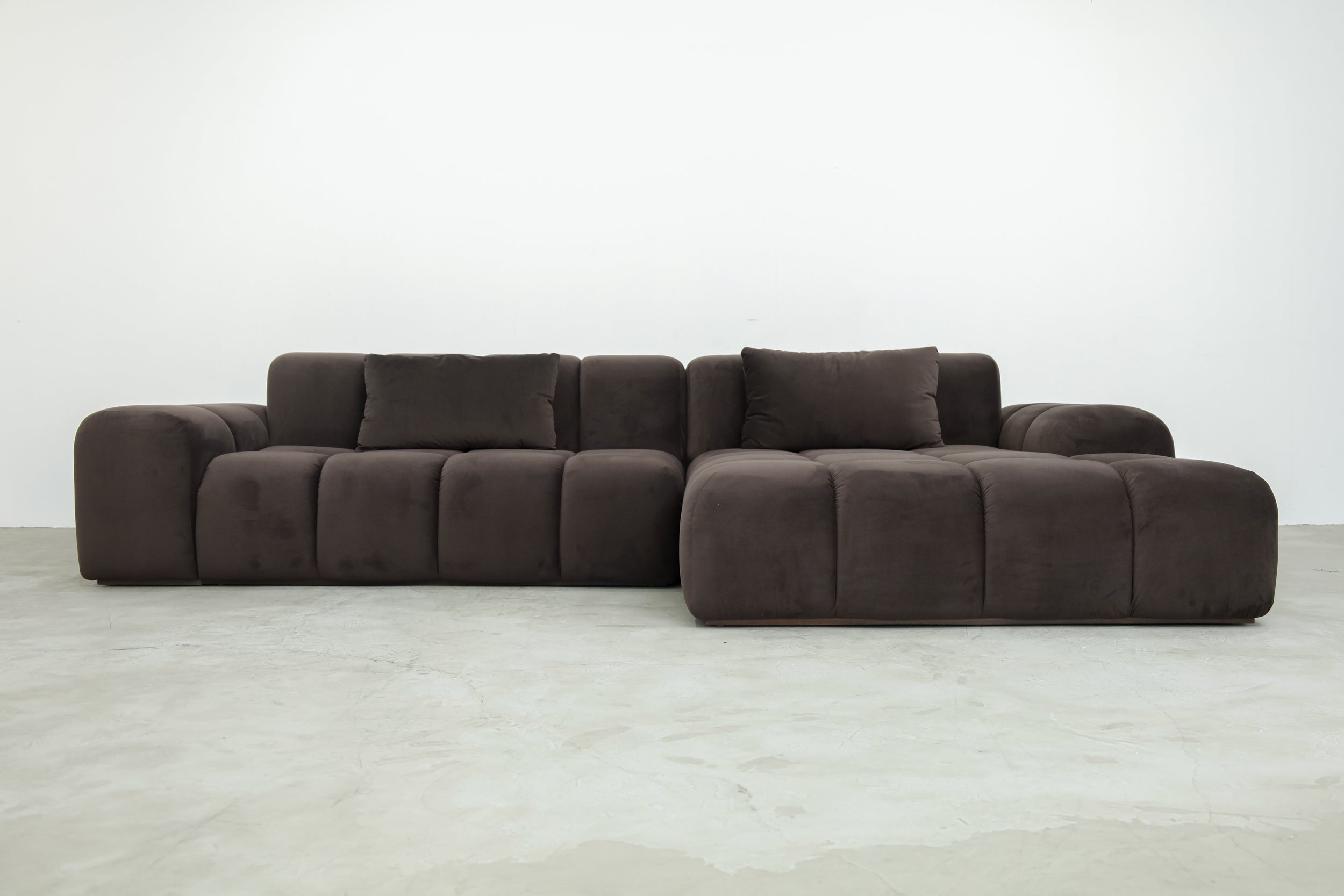 Bari Chaise Sectional, Dove Dark Brown [temp]