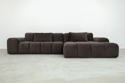 Bari Chaise Sectional, Dove Dark Brown [temp]