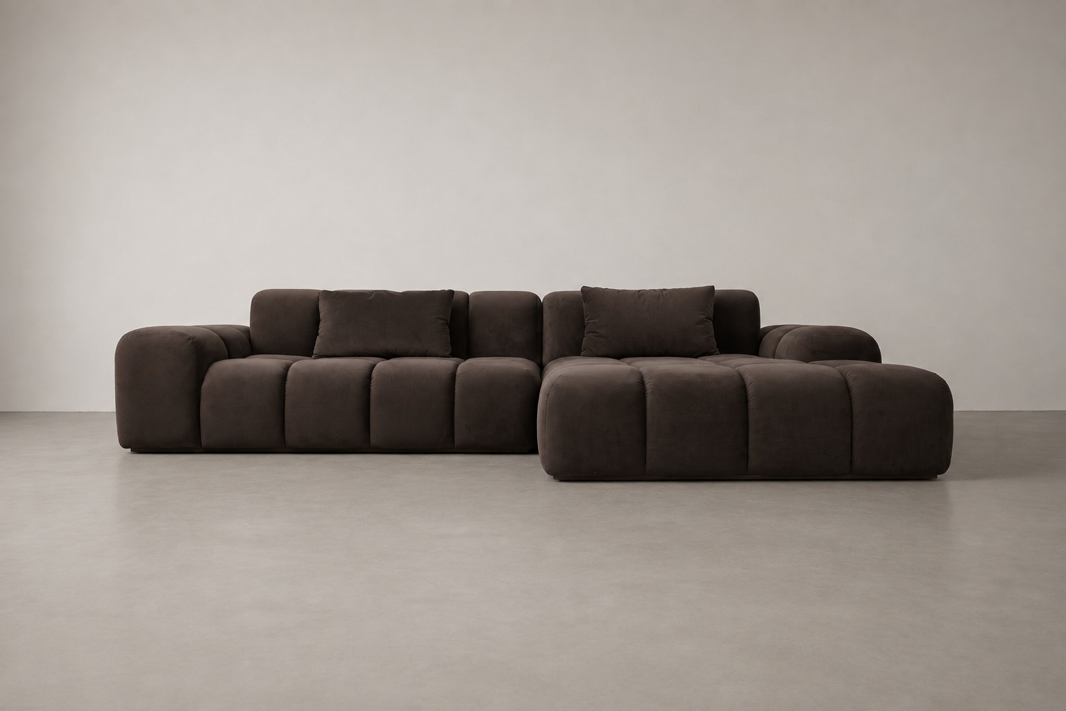 Bari Chaise Sectional, Dove Dark Brown