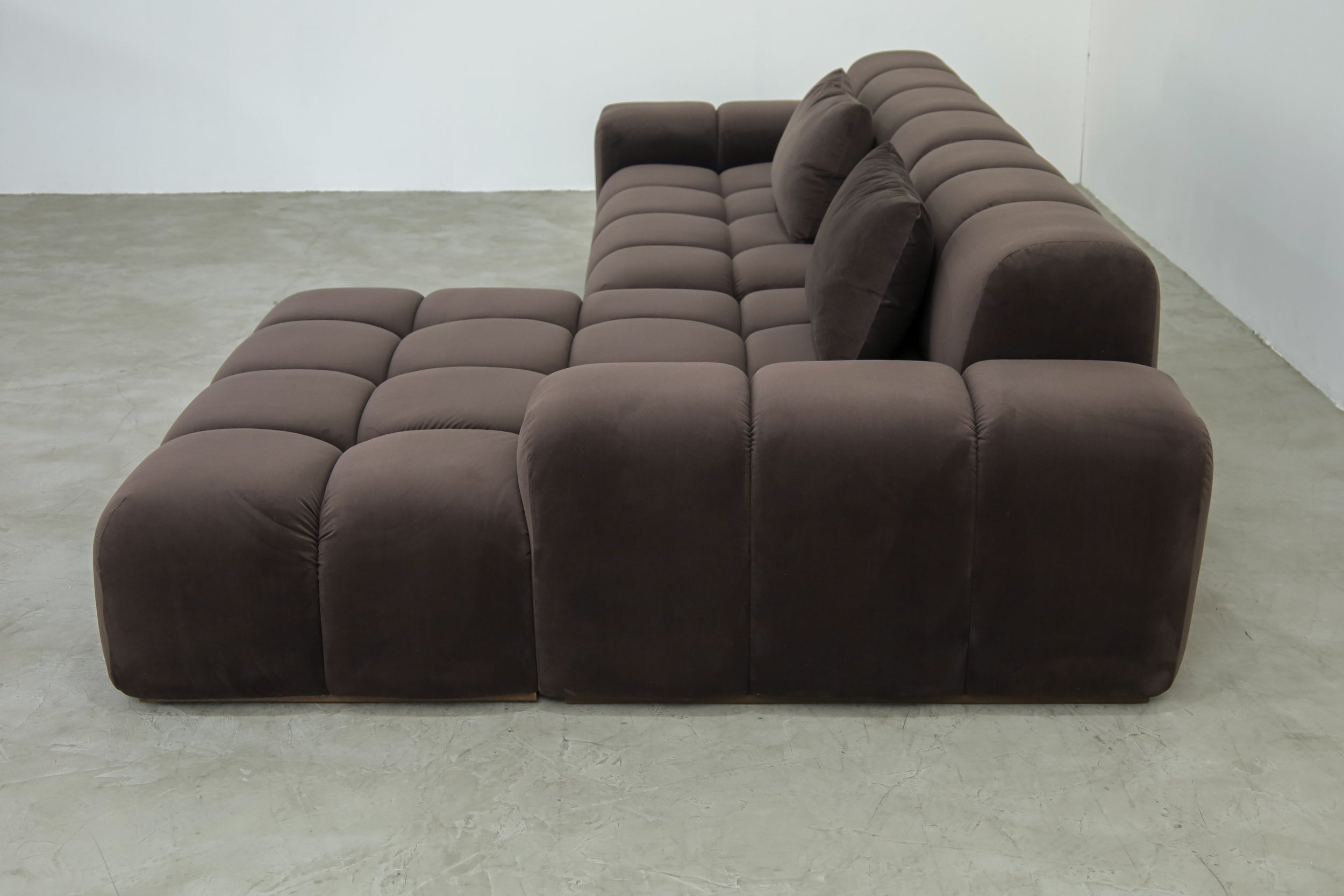 Bari Chaise Sectional, Dove Dark Brown [temp]