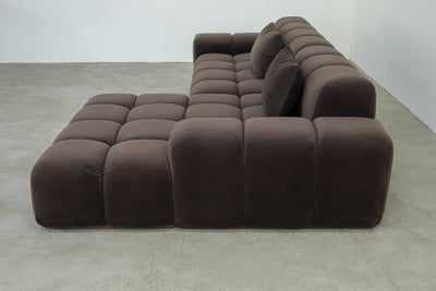 Bari Chaise Sectional, Dove Dark Brown [temp]