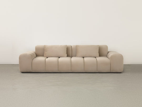 Bari Sofa 3-Seat in Creme velvet