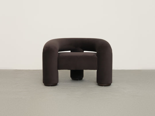 Trinom Chair in Dark Brown velvet