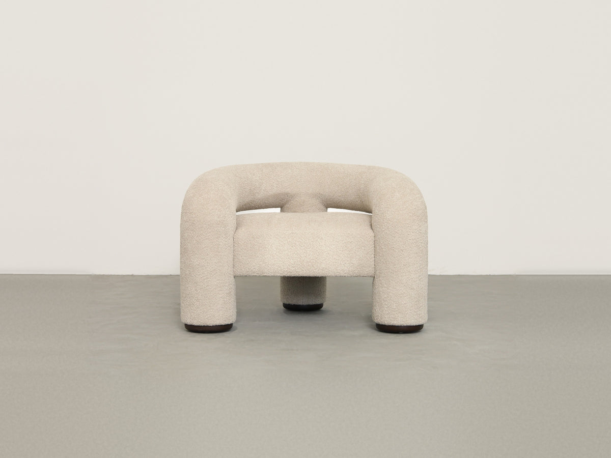 Trinom Chair, Mochaccino Bouclé, front